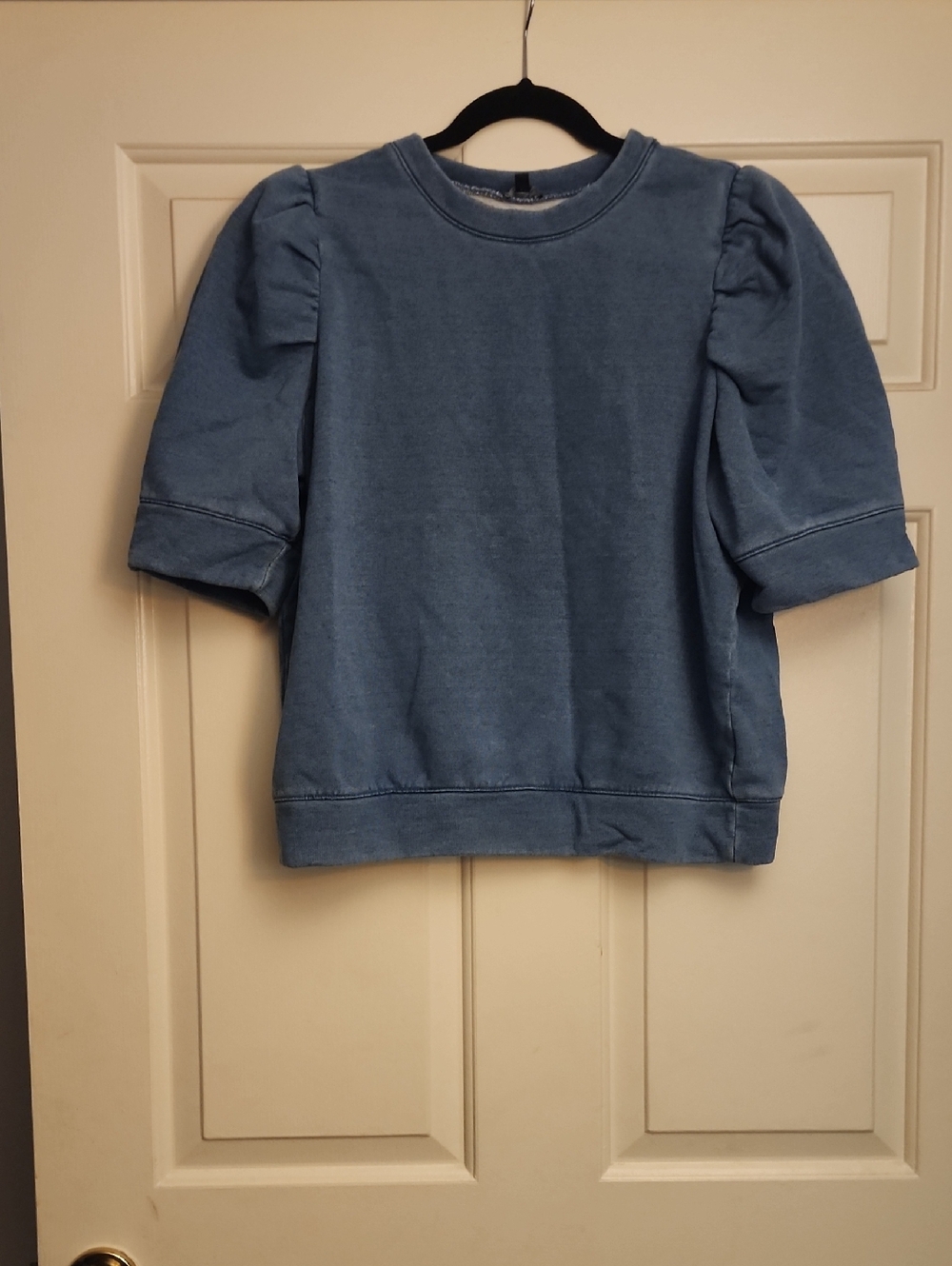 Express Girls' Dusty Blue Puff Sleeve Sweatshirt